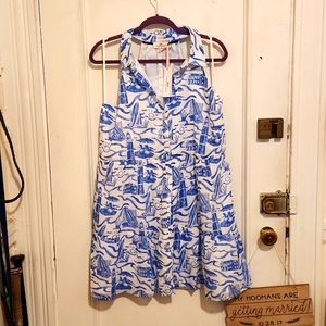 NWT Vineyard Vines Montauk Scene sleeveless shirt dress